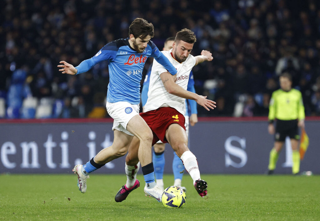 Napoli spillede mod Roma i Serie A.
