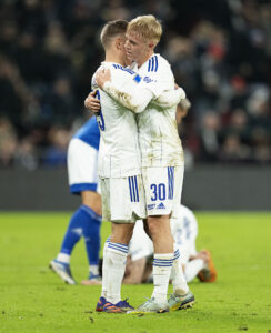 Hakan Haraldsson og Elias Jelert ser frem til forårssæsonen, hvor de skal jagte FC Nordsjælland på Superligaens førsteplads.