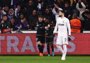 Anders Dreyer spillede hele kampen for Anderlecht i returopgøret i Conference League mod Ludogorets.