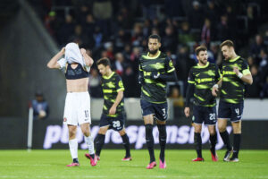 Gustav Isaksen var ked af FC Midtjyllands præstation mod Sporting.