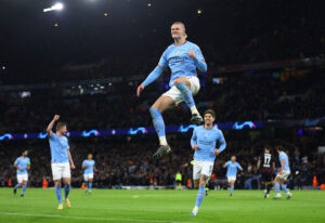 Erling Haaland med lige så mange mål i en Champions League-kamp som Lionel Messi