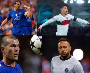 Cristiano Ronaldo, Neymar, Zinedine Zidane og Rio Ferdinand er alle en del af top 10