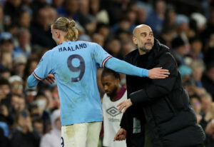 Pep Guardiola pillede Erling Haaland ud i pausen i sejren over Leicester i Premier League.
