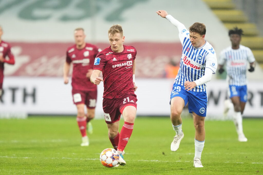 Superligakamp mellem OB og Lyngby Boldklub i Odense mandag den 24. april 2023.