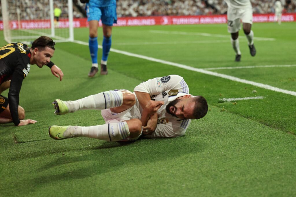 Grealish og Carvajal havde et hårdt sammenstød i Champions League-semifinalen mellem Real Madrid og Manchester City.