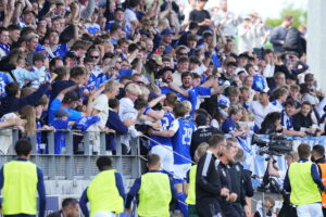 Superligakamp mellem Lyngby Boldklub og AaB i Lyngby mandag den 29. maj 2023.