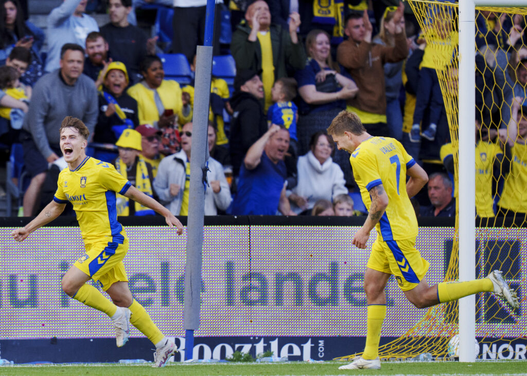 Mathias Kvistgaarden scorede hattrick for Brøndby mod FC Nordsjælland.