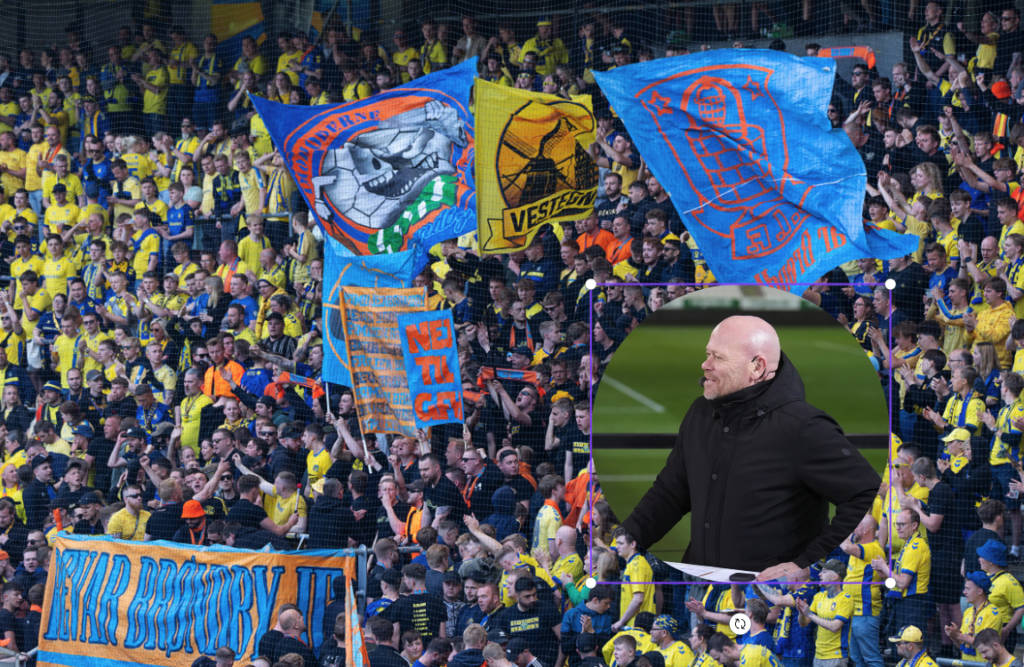 Stig Tøfting revser Brøndby-fansene efter Jan Bech-banner.