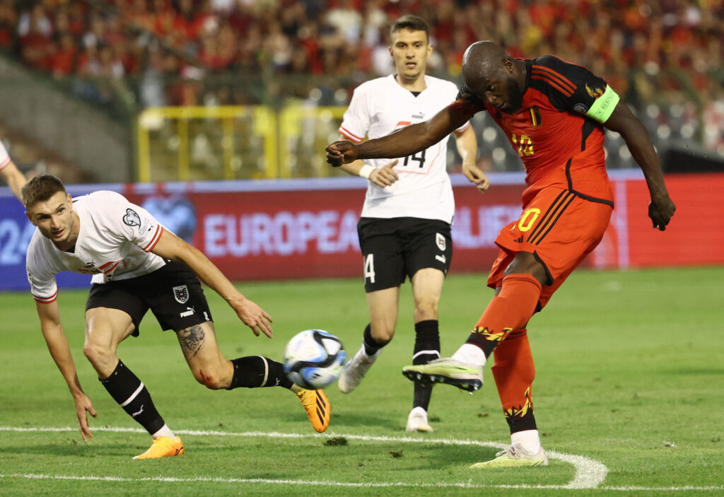 Romelu Lukaku scorede i 1-1 mellem Belgien og Østrig i EM-kvalifikationen.