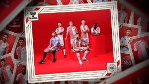 Det danske landshold skal til EM-kvalifikationskampen mod Nordirland spille i en relanceret udebanetrøje fra 1986 for at fejre Hummels 100 år jubilæum.