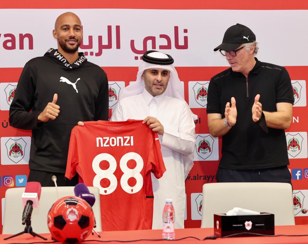 Den franske verdensmester Steven Nzonzi forlader den qatariske klub Al Rayyan.