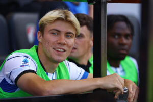 Brentfords træner, Thomas Frank, håber det går godt med Rasmus Højlund for Manchester United i Premier League.