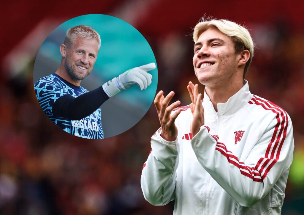 Kasper Schmeichel har store roser til sin landsmand Rasmus Højlund, som netop er skiftet til Manchester United.