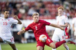 Christian Rasmussen spiller for Danmarks U21-landshold