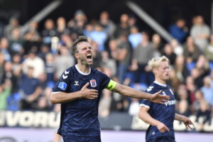 Patrick Mortensen har lige scoret for AGF her