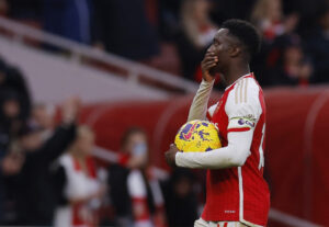 Eddie Nketiah høster ros hos Mikel Arteta efter sit hattrick.