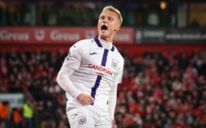 Kasper Dolberg scorede for Anderlecht i weekenden men er skuffet over holdets niveau i anden halvleg