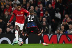 Manchester United tager imod F.C. København.