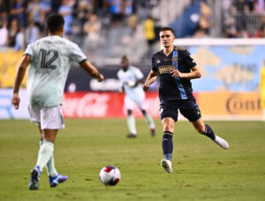 Mikael Uhre i aktion for Philadelphia Union i MLS.