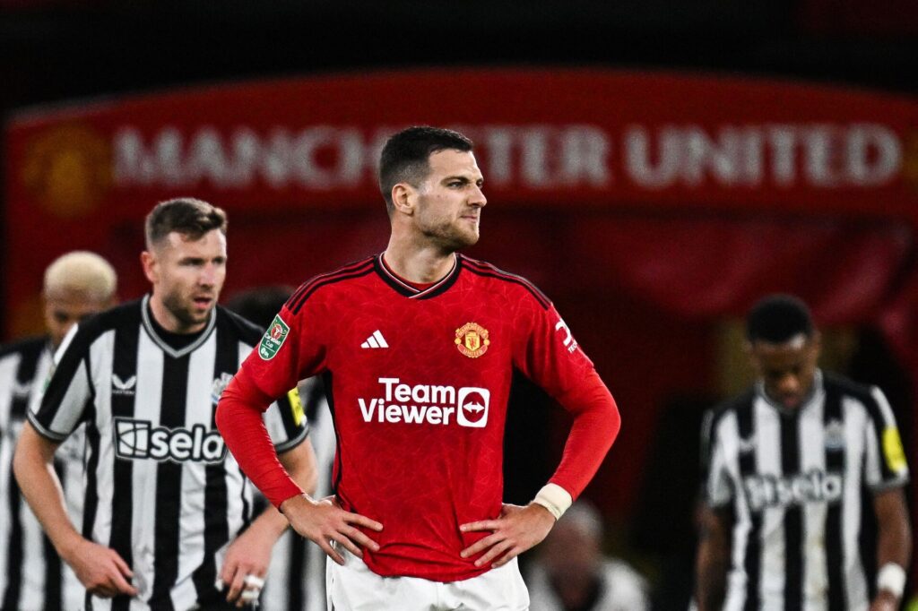 Diogo Dalot for Manchester United i Carabao Cup-kampen mod Newcastle.