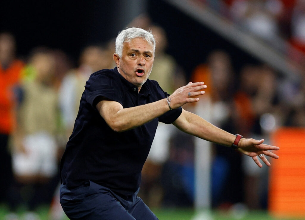 Jose Mourinho som Roma-træner i Europa League-finalen mod Sevilla.
