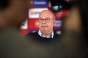 Jesper Møller Formand for DBU ser positivt på stadionplanerne i Aalborg.