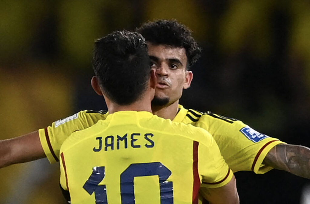 Luis Diaz jubler efter en scoring for Colombia mod Brasilien
