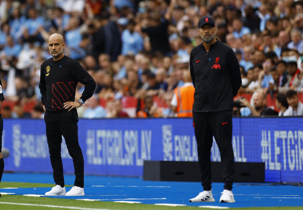 Manchester City og Liverpool startopstilling.