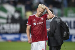 Vejle Boldklubs Oliver Provstgaard er langt fra tilfreds med det ene point med Hvidovre IF.