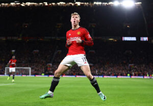 Rasmus Højlund scorde åbningsmålet mod Tottenham Hotspurs søndag aften i Premier League-kampen.