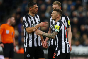 Kieran Trippier i aktion for Newcastle mod Manchester City i Premier League.