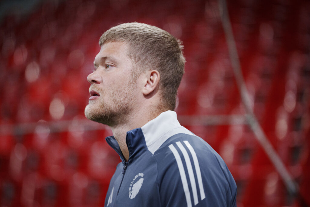 Andreas Cornelius er med i Parken forud for F.C. Københavns Champions League kamp mod Manchester City