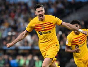 Lewandowski jubler efter scoring for Barcelona