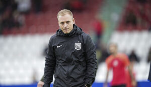 Johannes Hoff Thorup under Superligakampen mellem Vejle Boldklub og FC Nordsjælland i Vejle.