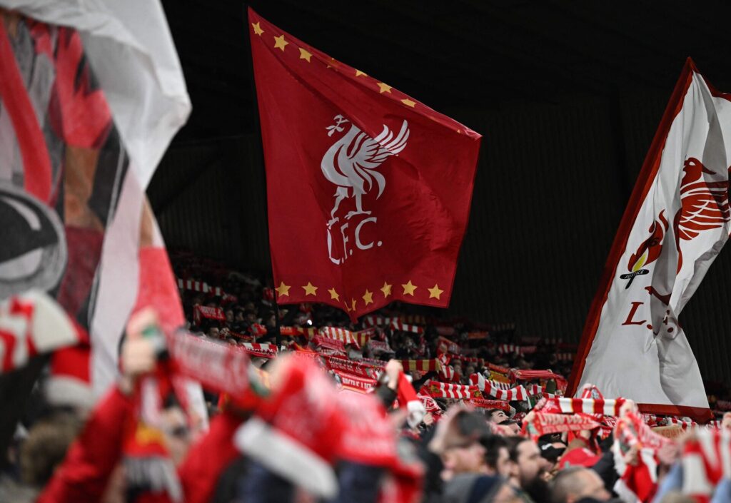 Flag med Liverpool fans