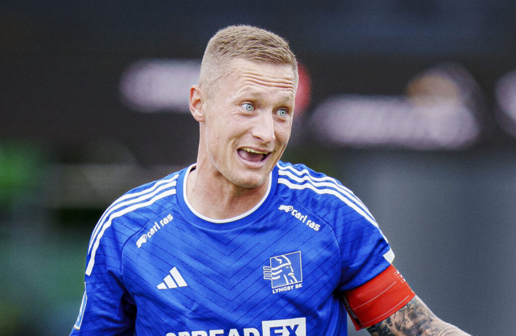 Lyngbys Marcel Rømer under superligakampen mellem Lyngby Boldklub og FC Nordsjælland i Lyngby søndag den 3. september 2023.