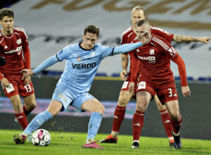 Magnus Jensen var ikke tilfreds efter Lyngbys kamp imod Randers FC fredag aften.