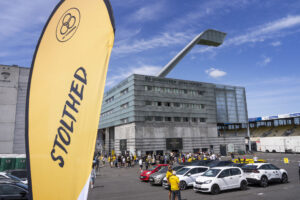 Ude foran AC Horsens stadion, Nordstern Arena Horsens.