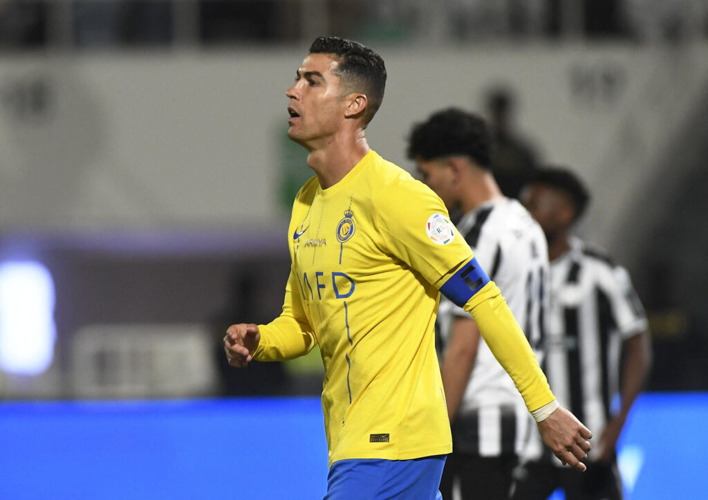 Cristiano Ronaldo under Al-Nassrs opgør mod Al-Shabab i Saudi Pro League.