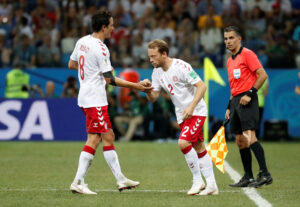 Michael Krohn-Dehli blev skiftet ind ved VM i Rusland i 2018.