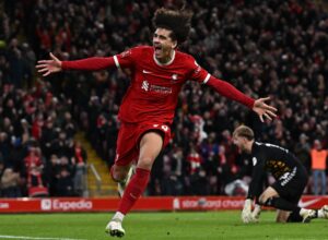 Jayden Danns efter sin scoring onsdag aften.