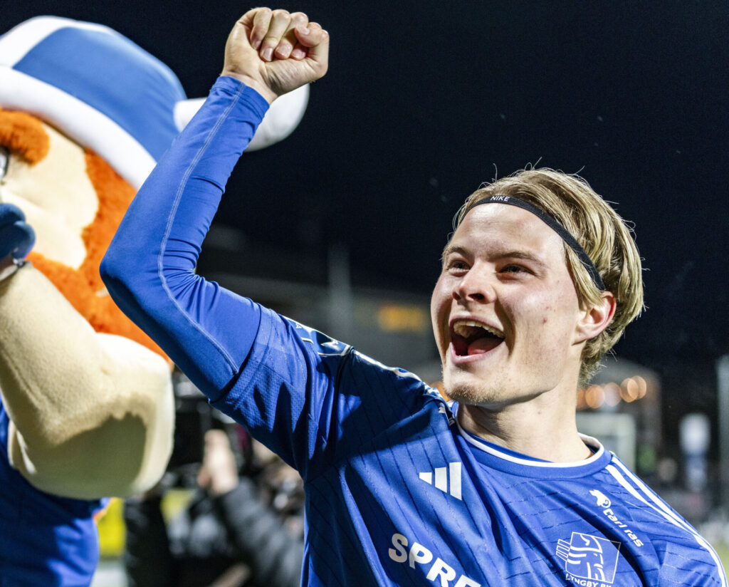 Andri Guðjohnsen fra Lyngby efter kampen mellem Lyngby Boldklub og Viborg FF i Superligaen på Lyngby Stadion søndag den 17. marts 2024.