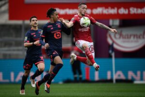 Leny Yoro i Ligue 1-kampen imellem Lille og Stade Brest.