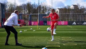 Harry Kane træner individuelt i Bayern München efter sin ankelskade.