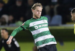 Morten Hjulmand i kamp for Sporting mod Arouca i den portugisiske liga