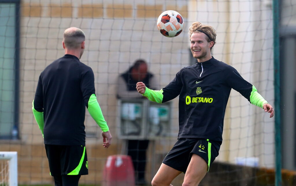 Morten Hjulmand startede ude mod Atalanta, da Sporting spillede Europa League onsdag aften.