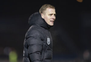 Johannes Hoff Thorup under superligakampen på Pro Ventilation Arena i Hvidovre mellem Hvidovre IF og FC Nordsjælland