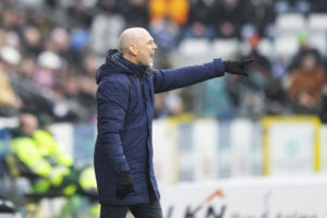 Jesper Sørensen (Brøndby Træner) da OB møder Brøndby i Superligaen på Nature Energy Park i Odense søndag den 25. februar 2024.