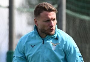 Ciro Immobile for Lazio til træning