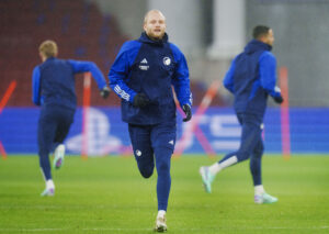 Nicolai Boilesen i træning inden Champions League-braget mod Galatasaray.